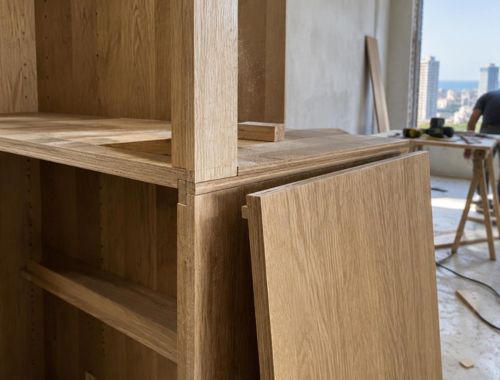 Oak wardrobe joinery in progress