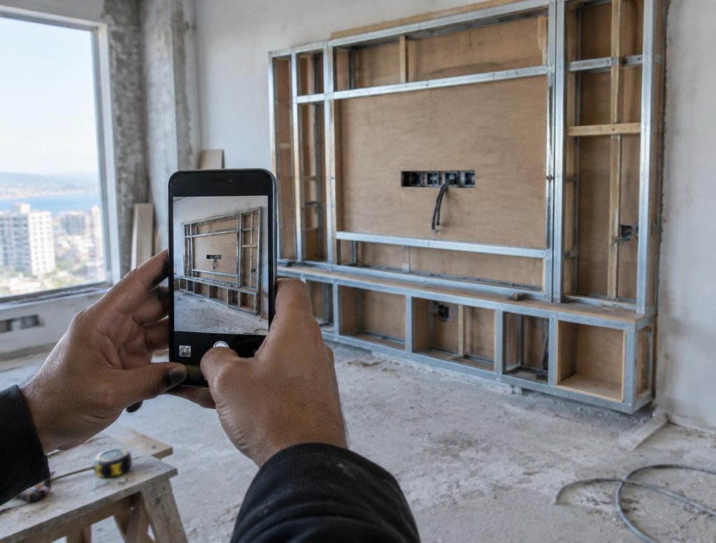 TV wall framing — photo log from site